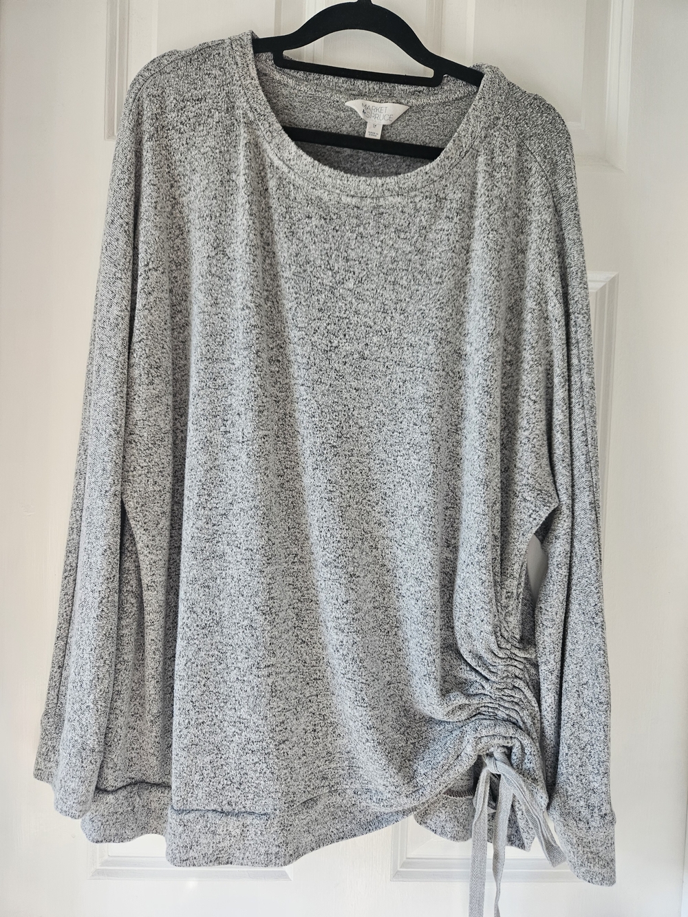 Market & Spruce Heathered Gray Long Sleeve Tunic with Side Tie Stitch Fix